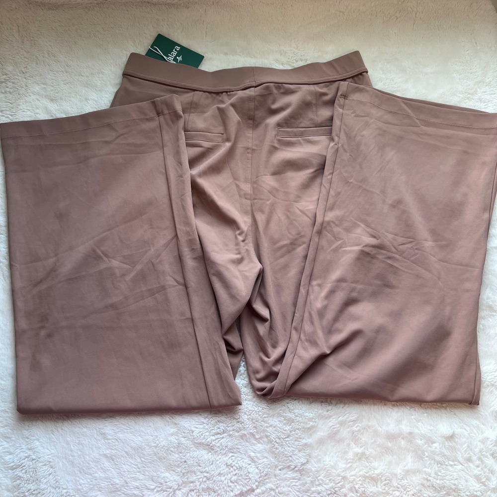 Halara Women Mauve Taupe High Waisted Wide Leg Trousers Pockets Size Large NWT - Picture 5 of 13